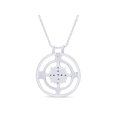 thumbnail image 3 of AFFY 14K White Gold Over 925 Sterling Silver White Natural Diamond Compass Pendant Necklace (0.10 Cttw), 3 of 5