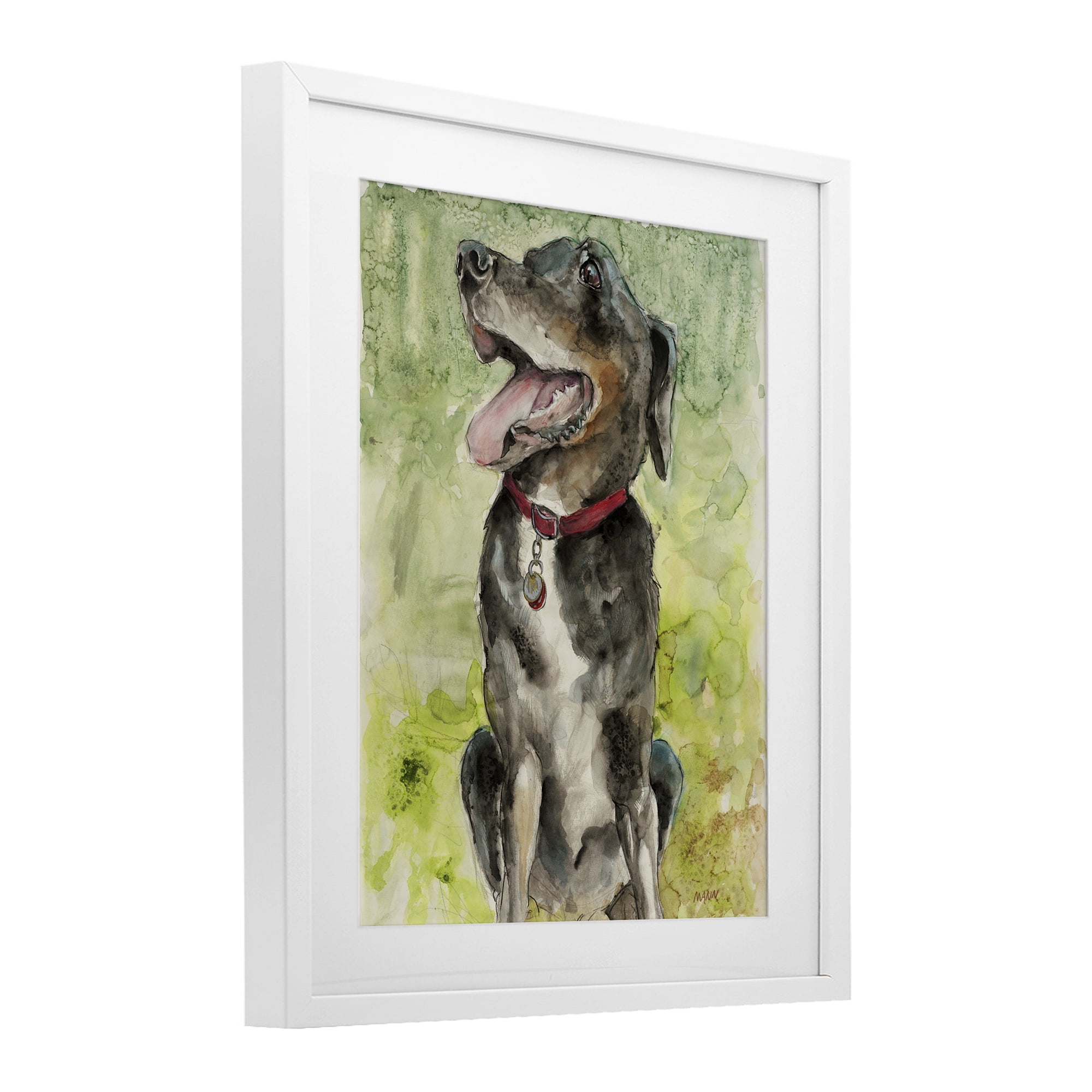Stupell Industries A Dog's Happiness White Framed Print Under Glass, design by Patti Mann