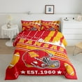 thumbnail image 2 of Manfei American Rugby Games Silhouette Bedding Comforter Set,Kansas Twin Comforter Sets,Red Rugby Helmet Bedding Set For Boys,Lightweight Room Decoration Reversible,2-Piece, 2 of 8