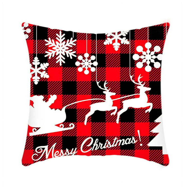 Christmas Pillows, Winter Xmas Holiday Farmhouse Outdoor Snowflake Red Christmas  Pillow Covers18x18 Set of 2, Christmas Decorations Indoor Throw Pillows for  Home Couch Sofa Bed 