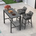 thumbnail image 6 of PURPLE LEAF Outdoor 29" Bar Stools Set of 2, Outdoor and Indoor, Garden, Patio Bar Height Chair with Cushion, Grey, 6 of 9