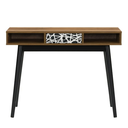 UPC: 0776069978986 | CorLiving Entryway Table or Desk with Abstract-Pattern Drawer and Cubbies