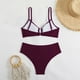 thumbnail image 3 of Conjunto de Bikini de Cintura Alta para Mujeres Color Sólido Sexy Colgantes Ajustables Bikini, Diseño de Corte Alto sin Espalda para Piscina, Playa Y Vacaciones, 3 of 5