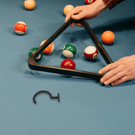 SWETRACE Iron Billiard Rack for Pool Table - 1 Piece Triangle Organizer for Cue Storage