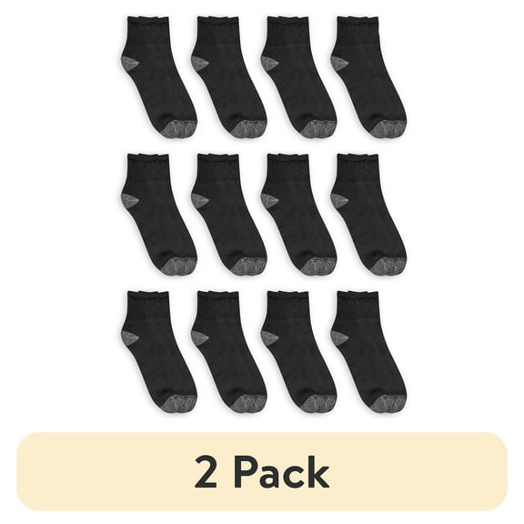 (2 pack) Athletic Works Men's Ankle Socks 12 Pack