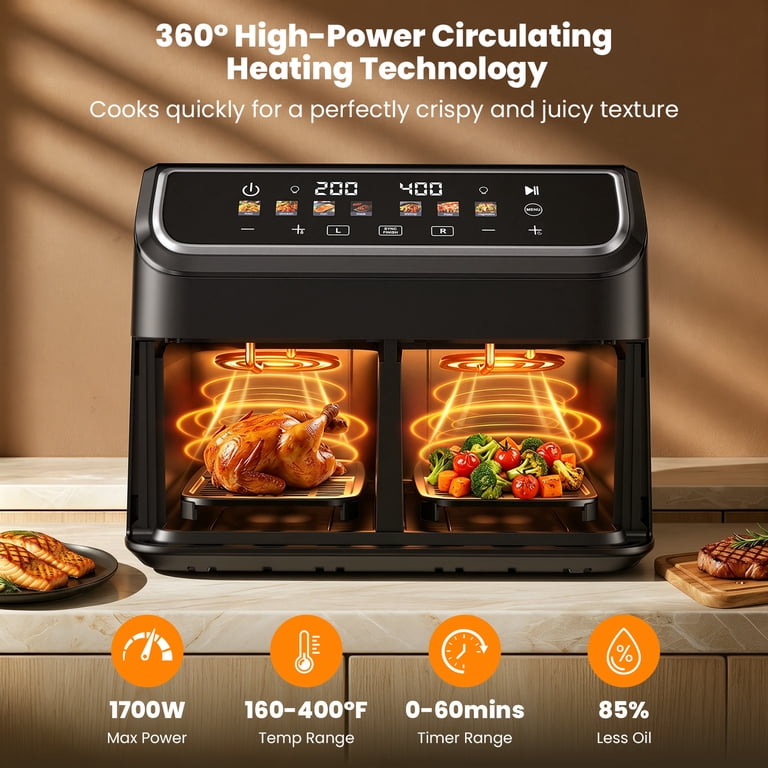 Patbrela 10QT Dual Basket Air Fryer with Sync photo 4