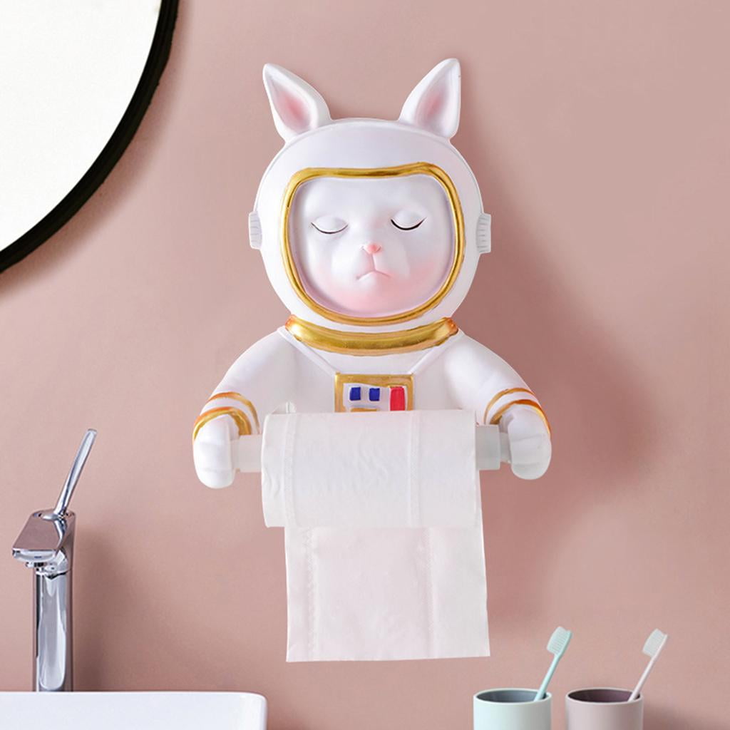 Fiocias Animal Style Bathroom Toilet Paper Holder Organizer for Restroom Hold Mega Rolls Puppy Astronaut