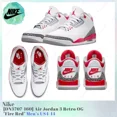thumbnail image 1 of N I-K-E A i r-Jor-dan 3 Retro OG Fire Red 2022 DN3707-160 Men's US4-14 NEW, 1 of 6