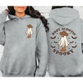 thumbnail image 2 of "Boot Scootin' Spooky" Ghost Hoodie – Western Halloween Cowboy Ghost Sweatshirt (Front & Back Design), 2 of 6