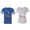 thumbnail image 1 of Her Beauty His Beast Matching Couple Cotton Jerseys (Men Royal / Women Heather) (Men XL / Women M), 1 of 3