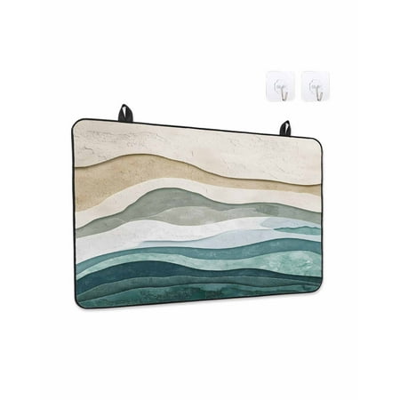 Stove Top Covers for Electric Stove Beige Teal Ombre Kitchen Glass Ceramic Electric Cooktop Covers 24 x21 Modern Geometric Aesthetics Abstract HeatResistant Oven/Countertop/Dishwasher Protector