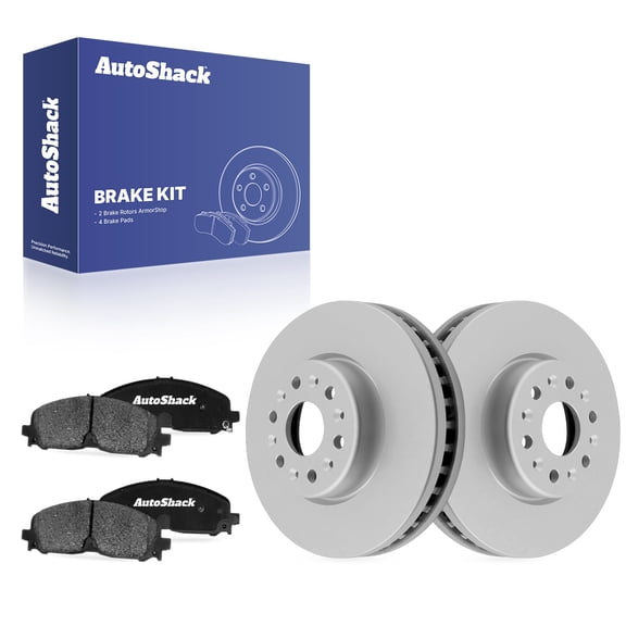 AutoShack Front Vented Coated Brake Rotors   Ceramic Pads 6-PC Brake Kit Replacement for 2021-2025 GMC Acadia 2021-2025 Chevrolet Traverse 2021-2024 Chevrolet Blazer ArmorStop 12.64" (321 mm)