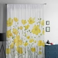 thumbnail image 5 of Yellow Daisy Semi Sheer Curtains Drapes for Living Room, Bedroom, French Doors Window 84 Inches Long, Spring Floral Summer Botanical Watercolor Rod Pocket Chiffon Curtain Drapery Voile Drape Panel, 5 of 6