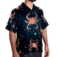 thumbnail image 2 of Cancer Constellation Men's Short Sleeve Button Down Casual Beach Printed Shirts, 2 of 6