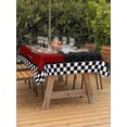 thumbnail image 3 of Outdoor Tablecloths with Umbrella Hole & Zipper, Red Black Chef 54x80 Inch Tablecloth Rectangle, Cartoon Cute Watercolor Cooking Plaid Waterproof Table Cloth, Patio/Pool/Picnic Table Covers, 3 of 8