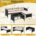 thumbnail image 7 of Homall Outdoor Rattan Sofa,L-Shaped Lounge Chair with Table,Black Rattan and Beige Cushion, 7 of 7