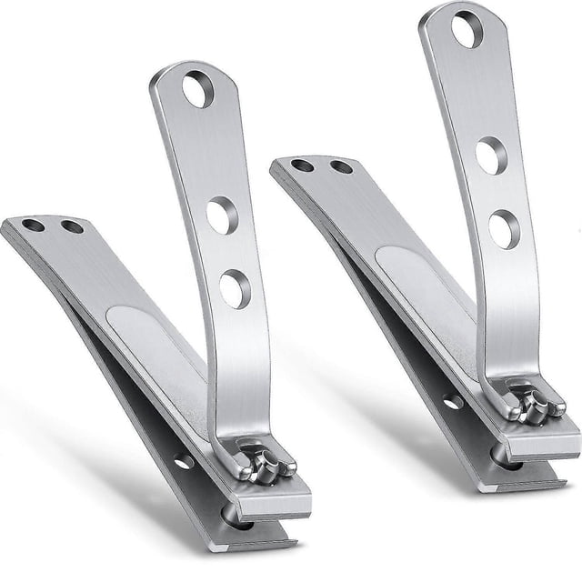 2 Pieces Straight Edge Toenail Clippers, Nail Clipper Set, Strong Toenail Clippers, Large Wide Jaw Fingernail Toenail Clippers For Thick Nails Fingern