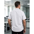 thumbnail image 3 of Short Sleeve Mens Dress Shirts Casual Solid Shirts for Men Regular Oxford White Tops with Pocket, 3 of 10