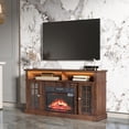 PAPROOS Fireplace TV Stand with LED Light Bluetooth Band for 65 Inch TV ...