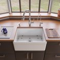 thumbnail image 2 of White 26" Decorative Lip Apron Single Bowl Fireclay Farmhouse Kitchen Sink, 2 of 10