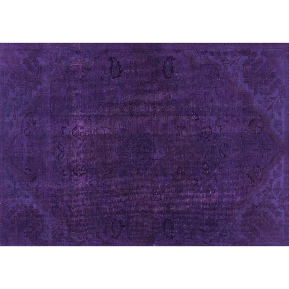 Ahgly Company Indoor Rectangle Persian Purple Bohemian Area Rugs, 5' x 7'