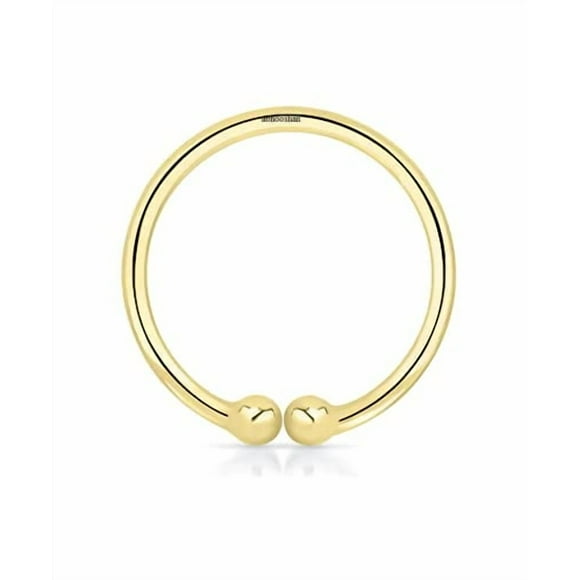 abhooshan Pure 92.5 Sterling Silver Gold Plated Clip-On Nose Ring - No Piercing required - Body Jewelry for Septum Couch Helix | With Certificate of Authenticity