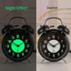 thumbnail image 4 of Reloj despertador retro de metal con dos campanas y luz nocturna, silencioso, sin tictac, analógico, de cuarzo, for escritorio, 4 of 4