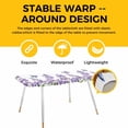 thumbnail image 4 of Purple Flowers Table Cloths for 8 Foot Rectangle Tables, Butterfly Spring Floral Watercolor Farmhouse Patio Waterproof Elastic Fitted Tablecloths, Washable Rectangular Table Cover for Camping, 4 of 8