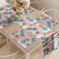 thumbnail image 2 of Ambesonne Geometric Table Runner & Placemats, Pastel Mosaic Circles, Placemat 4 pcs + Runner 16"x72", Peach Coral Blue, 2 of 2