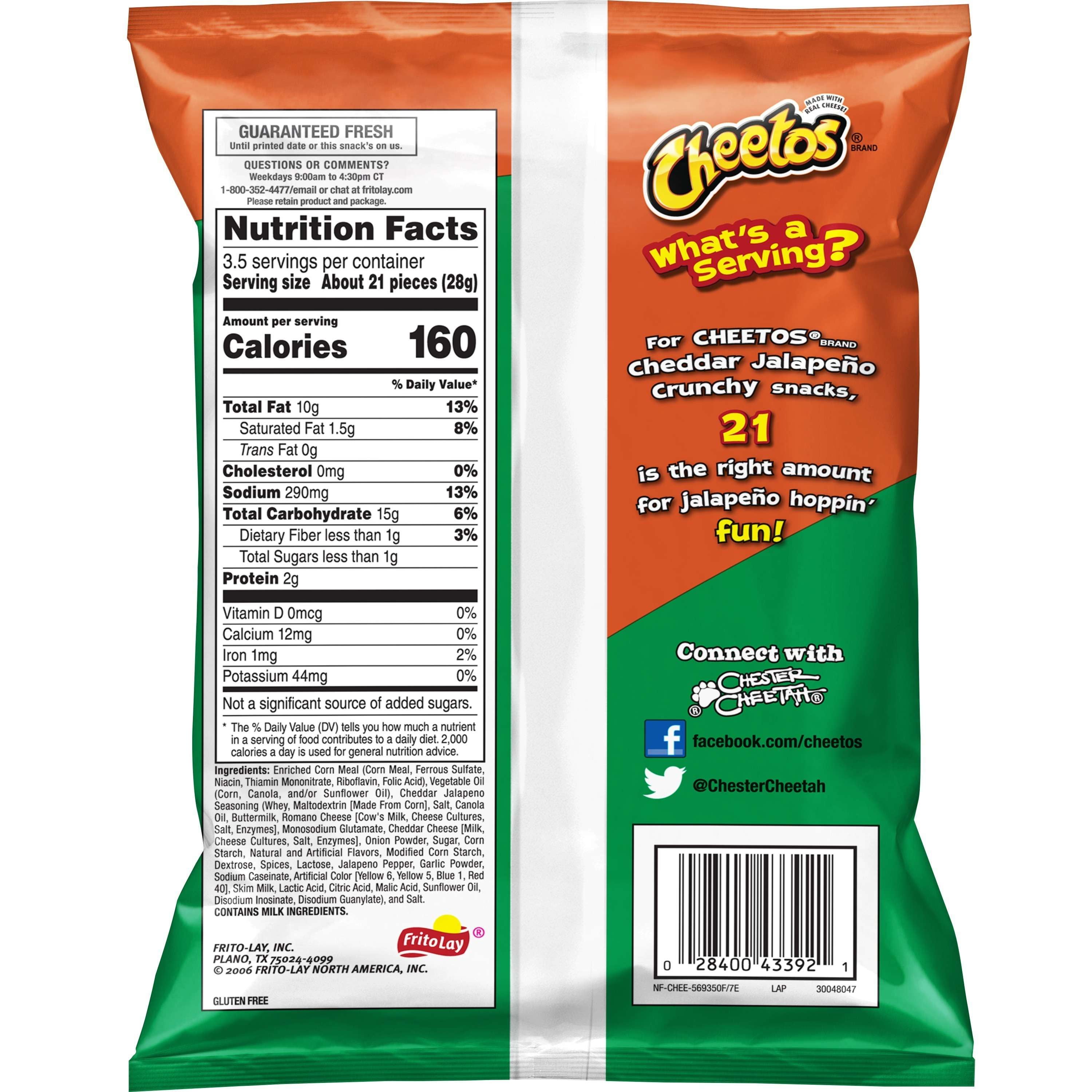 1x Bag Cheetos Cheddar Jalapeno Crunchy Cheese LARGE Size 310g