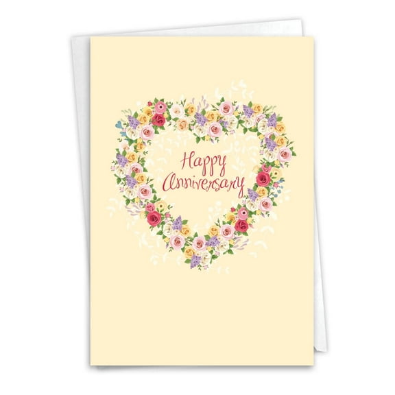 1 Anniversary Card 'Heartfelt Wishes' with Envelope by NobleWorks
