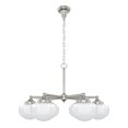 thumbnail image 2 of Hunter - Saddle Creek 6-light Brushed Nickel, Large Chandelier, Dimmable, Schoolhouse Style, Candle Shaped, for Bedrooms, Kitchens, Dining, Living Rooms - 19062, 2 of 7