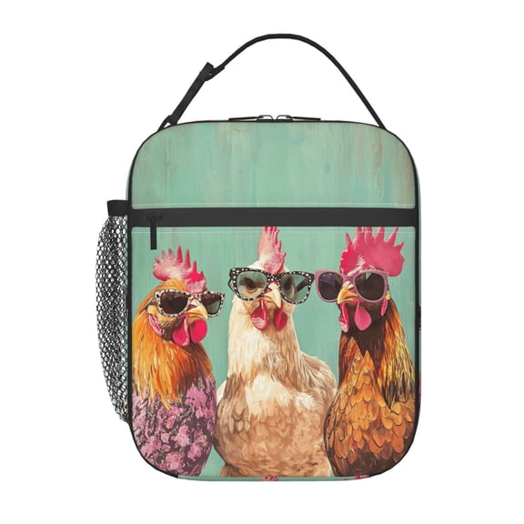 Chicken Lunch Box Reusable Portable Lunch Bag Tote Bag for Work Picnic Hiking