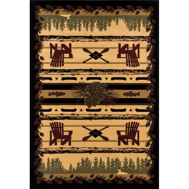 9 x 12 ft. Cabin Collection Adirondack Trail Woven Area Rug, Light