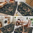 thumbnail image 5 of 3'x5' Area Rugs, Black Flowers Indoor Outdoor Area Rug for Living Room Bedroom, Spring Floral Elegant Pastoral Vintage Washable Bathroom Rugs Kitchen Floor Carpet Mats Home Decor Aesthetic, 5 of 8