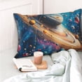 thumbnail image 4 of Pofeuu Colorful Planet Universe Print Polyester Microfiber Plush Pillowcases, Super Soft and Cozy Pillow Case Covers with Envelop Closure（Pillow core not included）-16"x24", 4 of 6