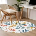 thumbnail image 4 of Round Rugs 3Ft, Colorful Botanical Round Area Rug Washable Indoor Throw Carpet, Pastoral Country Summer Leaves Small Non Slip Circle Rug for Bedroom Living Room Home Decor Aesthetic, 4 of 8