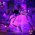 thumbnail image 2 of Giant Spiders Halloween Decorations Outdoor, Light Up Black Hairy Spider, Halloween Glowing Plush Spider Props for Indoor Outdoor Yard Party Halloween Decor, 2 of 7