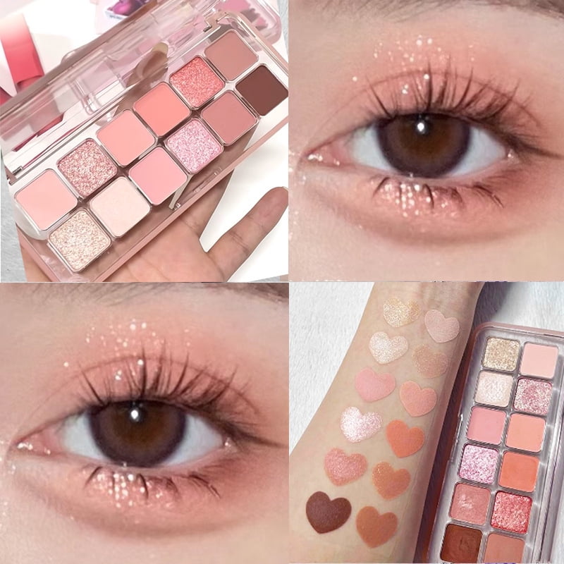 Xiao Hua 12 Color Eye Shadow Palette, Easy To Color, Daily Makeup, Party And Stage Eye Shadow Plate, 1 Piece, Style 1