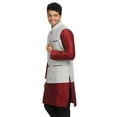 thumbnail image 3 of Saris and Things Veste Nehru Argentée pour Hommes. Ce Produit Est Fait sur Commande., 3 of 5