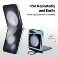 thumbnail image 5 of Dteck Case for Samsung Galaxy Z Flip 7,Shockproof Leather Ring Holder Case Hard PC Back Cover for Galaxy Z Flip 7,Green, 5 of 9