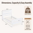 thumbnail image 6 of SESSLIFE Twin Bed Frame, Solid Wood Twin Platform Bed Frame with Headboard & Footboard, No Box Spring Needed with 250LBS, Easy Assembly, White, 6 of 9