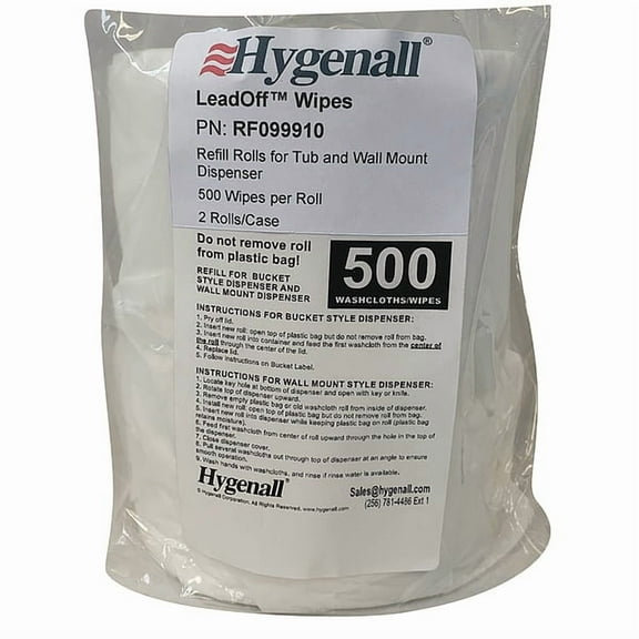 Hygenall Lead Removing Wipes,Bag,PK2 RF099910