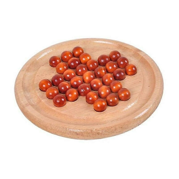14cm Classic Peg Solitaire Solo Noble Puzzle IQ Mind Brain Teaser Puzzles Board Wooden Game Toys for Adults Children