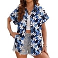 thumbnail image 3 of Fantaslook Hawaiian Button Down Shirts for Women Casual Short Sleeve Floral Print Blouses Summer Tops, 3 of 10