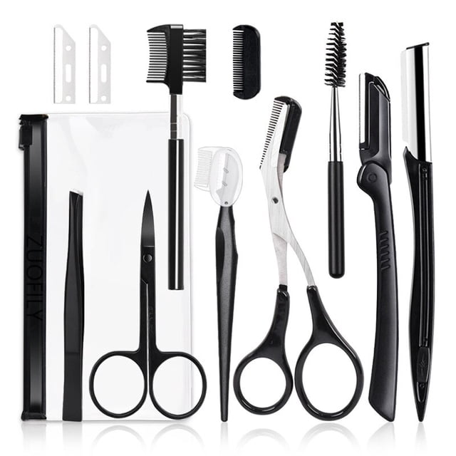 4/6/9/11pcs Eyebrow Cutters Set Eyebrow Trimmer Eyebrow Razor Kit Hair Removal Razor Woman Eyebrow Shaper Makeup Tools06White-1Pc Trimmer He Qiyong unisex