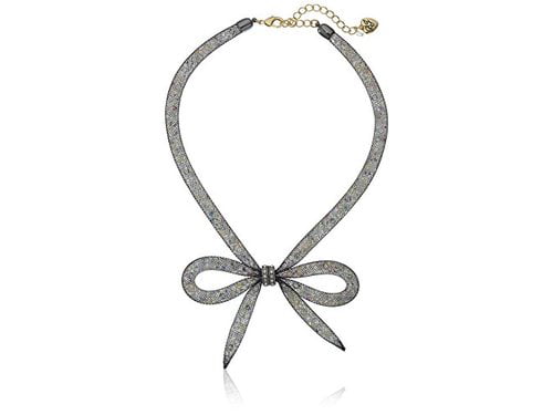 Betsey Johnson Ocean drive Silver Pave Dolphin CHOKER $95 #BE21 