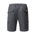 thumbnail image 2 of Abcnature Men's Athletic Shorts, Sports Gym Running Short Pants, Fashion Mens Casual Solid Pocket High Waist Loose Bandage Knee Lenght, Cargo Casual Hiking Shorts Gray S, 2 of 4