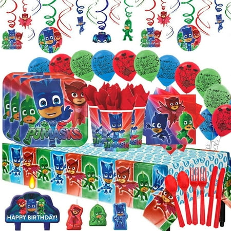 PJ Masks  Party Supplies MEGA Deluxe Pack for 16 with Decorations