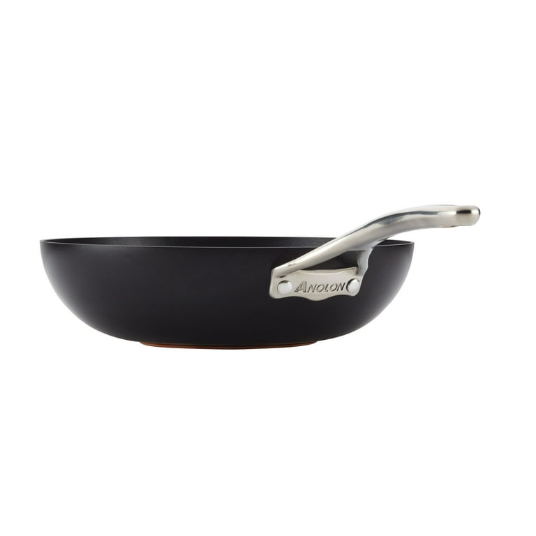 Anolon Nouvelle Copper Luxe Hard-Anodized Nonstick Induction Stir Fry Pan,  12-Inch
